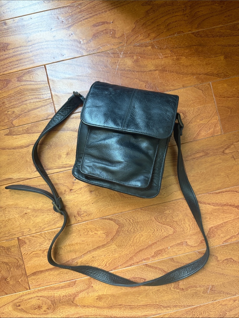 Black Leather Crossbody Bag - Classic Women’s Shoulder Bag